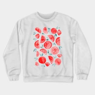 Watercolor grapefruit - dusty orange and teal Crewneck Sweatshirt